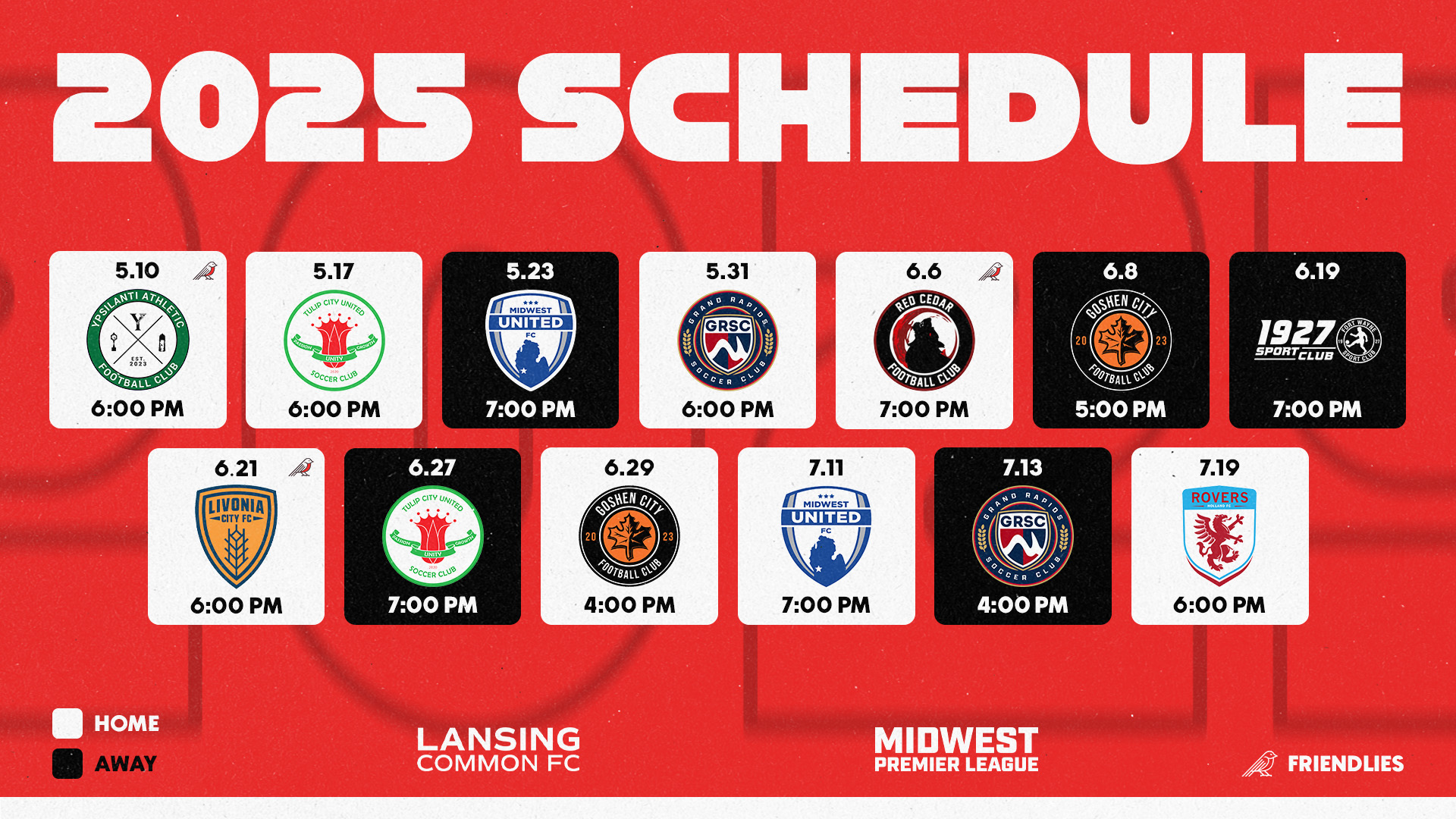 2025 Schedule | Lansing Common FC